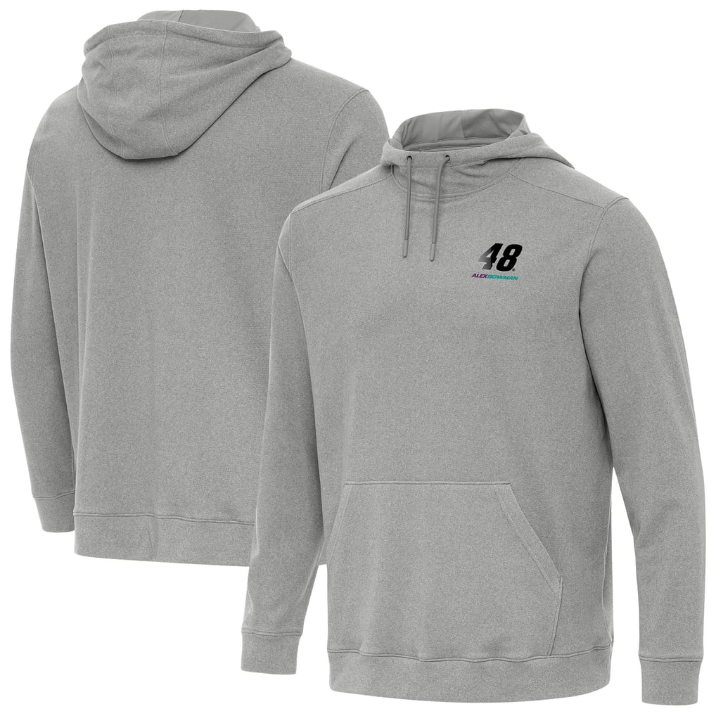  Alex Bowman Antigua Cloud Pullover Hoodie - Heather Gray